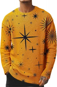 Мужской свитер с длинным рукавом и рождественским принтом
