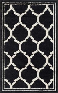 Ковер SAFAVIEH, 77 x 122 см, коллекции Amherst, Anthracite & Ivory, узор Trellis, без линьки и простой в уходе, идеален для помещений с высокой проходимостью: прихожая, гостиная, спальня (AMT415G)