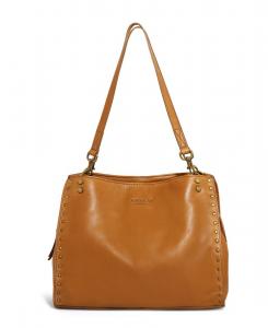 Сумка-портфель LENOX с заклепками и тройным входом American Leather Co, Cafe Latte