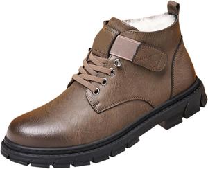 Зимние женские боевые ботинки теплые водонепроницаемые на шнуровке, ботильоны, противоскользящие, с мягкой подкладкой из меха, кожаные, для прогулок на улице Generic, Brown