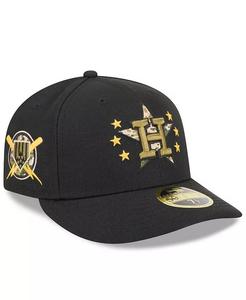 Мужская черная шляпа Houston Astros 2024 Armed Forces Day Low Profile 59FIFTY Fitted Hat New Era