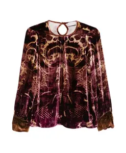 Рубашка из красного бархата с вырезом-«замочной скважиной». Pierre-Louis Mascia, мультиколор