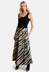 Длинная юбка в стиле бохо Hotsquash, Brown Animal Striped