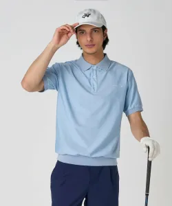 Мужская гладкая рубашка поло United Arrows Golf, цвет Lt.Blue