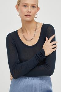 Хлопковая футболка с длинным рукавом ML COL ROND American Vintage, темно-синий