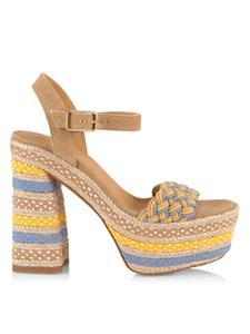 Сандалии на платформе Anne Raffia Castañer, цвет Beige Multicolor
