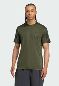 Спортивная футболка Adidas Performance TRAIN ESSENTIALS BASE 3-STRIPES, Night Cargo Black/Evergreen