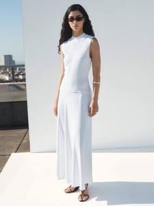 Платье макси Bima с разрезом Mango, White