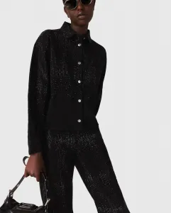 Женская джинсовая рубашка с камнями Maje, черный