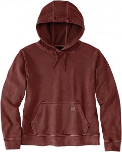 Carhartt женская худи из френч терри Relaxed Fit Midweight Garment Dye, Dark Spice Red