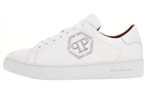 Кроссовки PHILIPP PLEIN Logo-plaque Leather Sneakers, белый