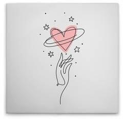 Картина на холсте A.S. Création Heartlines 2 цвет weissrosaschwarz
