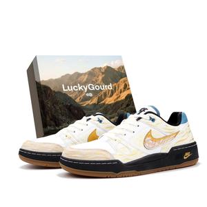 Nike Полноразмерные устойчивые к истиранию низкие кроссовки для скейтбординга Full Force Flowing Water Creates Gold мужские белый золотой