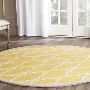 Ковер SAFAVIEH, 183 x 183 см, Cambridge Collection, Gold & Ivory, ручной работы из марокканской шерсти, идеален для помещений с высокой проходимостью в гостиной, спальне (CAM352Q)