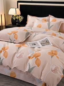 MIDO HOUSE Комплект постельного белья 1,5-спальный, 4 предмета, пододеяльник 180x220 см, простыня 245 см