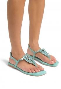 Сандалии с Т-образной застежкой PLANA CON CIERRE HEBILLA Alma en Pena, цвет Verde Oliva Jaspeado