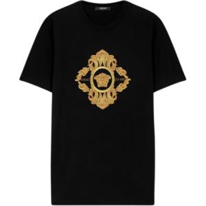 Футболка с вышитым логотипом VERSACE, черный