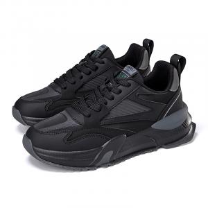 Амортизирующие устойчивые к истиранию нескользящие дышащие низкие повседневные кроссовки Men's Huanwei, черный серый