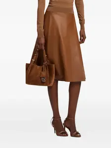 Кожаная юбка Jackeline Ralph Lauren Collection, коричневый