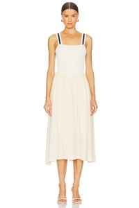 Платье-футляр с баскской талией Central Park West, ivory