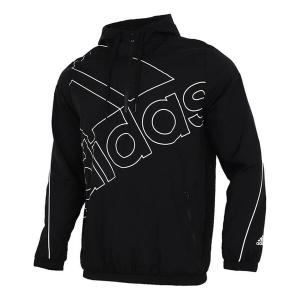 Куртка adidas M Favs Q1 Wb Large Logo Printing Sports Hooded Jacket Black, черный