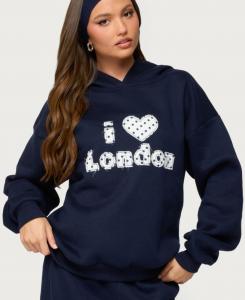 Женская толстовка с надписью "I Heart London" Edikted, Navy