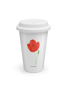 Mr. & Mrs. Panda Белая кофейная кружка с изображением мака, без надписи