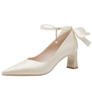 Туфли на высоком каблуке 6 см, женские, шампанского цвета, золотистые WUJI, Champagne Gold