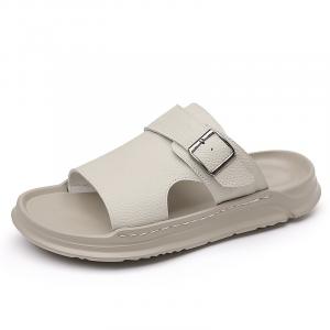 CALIFBULL Резиновые шлепанцы мужские экрю, цвет Ecru[Leather Shoe Size : Size 40 in This Model = Athletic Shoes 41]