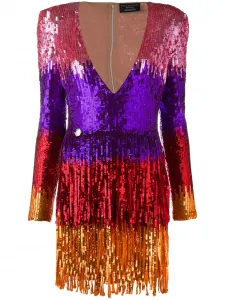 Платье мини в стиле колор-блок Philipp Plein, розовый