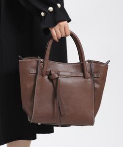 United base/итальянская сумка-тоут в форме лодочки из натуральной кожи с двусторонним узлом и лентой, цвет Brown