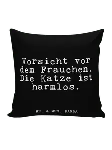 Подушка Mr & Mrs Panda 40x40 Vorsicht vor dem Frauchen, черный
