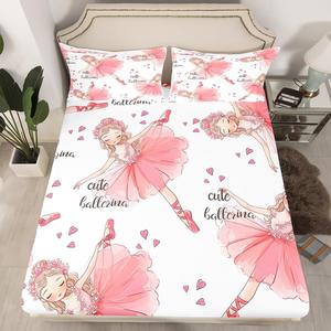 Erosebridal Комплект постельного белья Ballet для девочек в стиле кавай с розовыми балетными туфлями и пастельными оттенками, Multi 08