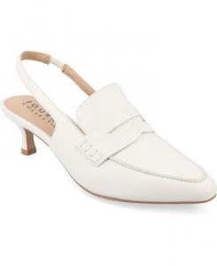 Женские туфли-лодочки Amory Tru Comfort из пеноматериала на маленьком каблуке с ремешком на спине Journee Collection, белый