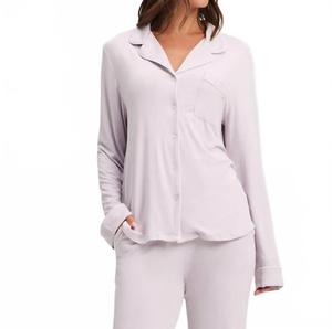 Пижамный топ из бамбука с длинными рукавами, цвет сиреневый Cozy Earth, сиреневый