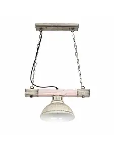 Licht-Erlebnisse Подвесной светильник (Ш)21 x (Д)40 x (В)27 см из состаренного белого дерева