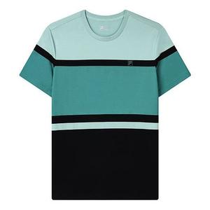 Футболка colorblock sports round neck short sleeve gray green Fila, зеленый