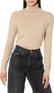 Легкий однотонный женский свитер с высоким воротом от Tommy Hilfiger, Light Heather Fawn