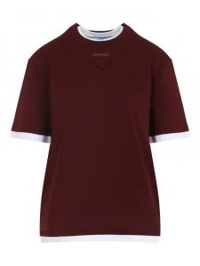 Многослойный топ с треугольными пластинами от Prada, красный