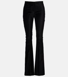 Широкие брюки-клёш из велюра с добавлением хлопка Tove, Black