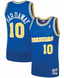Мужская футболка tim hardaway royal golden state warriors 1990 hardwood classics swingman player Mitchell & Ness
