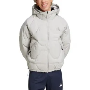 Пуховик унисекс светло-серый Adidas, серый