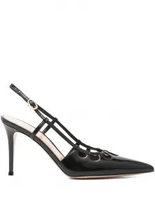90-миллиметровые туфли-лодочки с вырезом на пятке Gianvito Rossi, черный