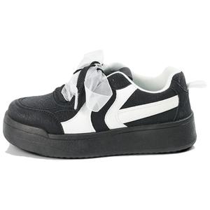 HUANQIU Женские легкие противоскользящие скейтерские кеды с защитой от истирания черно-белые, цвет Black White