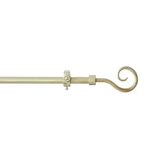 Карниз Clara Ø 16 мм, 1 ряд, на заказ по длине, комплект для штор с кольцами и крючками, удлиняемый Garesa, белый/золотой