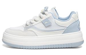Женские скейтерские кроссовки Warrior устойчивые к истиранию легкие дышащие низкие бежево-голубые