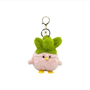 Плюшевый кулон в виде мультяшной птички с чесноком, высота 11 см MAOGEGE, розовый