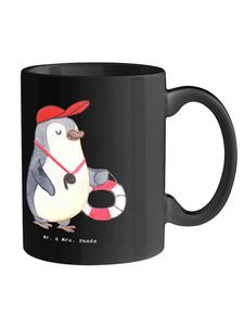 Кружка спасателя с защитной надписью в черном цвете Mr. & Mrs. Panda