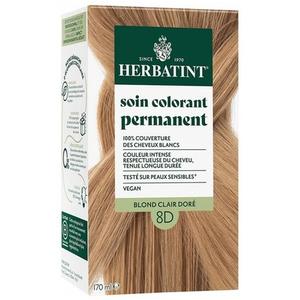 Стойкая краска для волос Color Care 170 мл 8D светло-золотистый блонд Herbatint