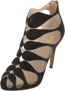 Туфли для бальных танцев XYD, свадебные сандалии для женщин, ботильоны до щиколотки, туфли на высоком каблуке с круглым носком, дышащая сетка, молния сзади, Black